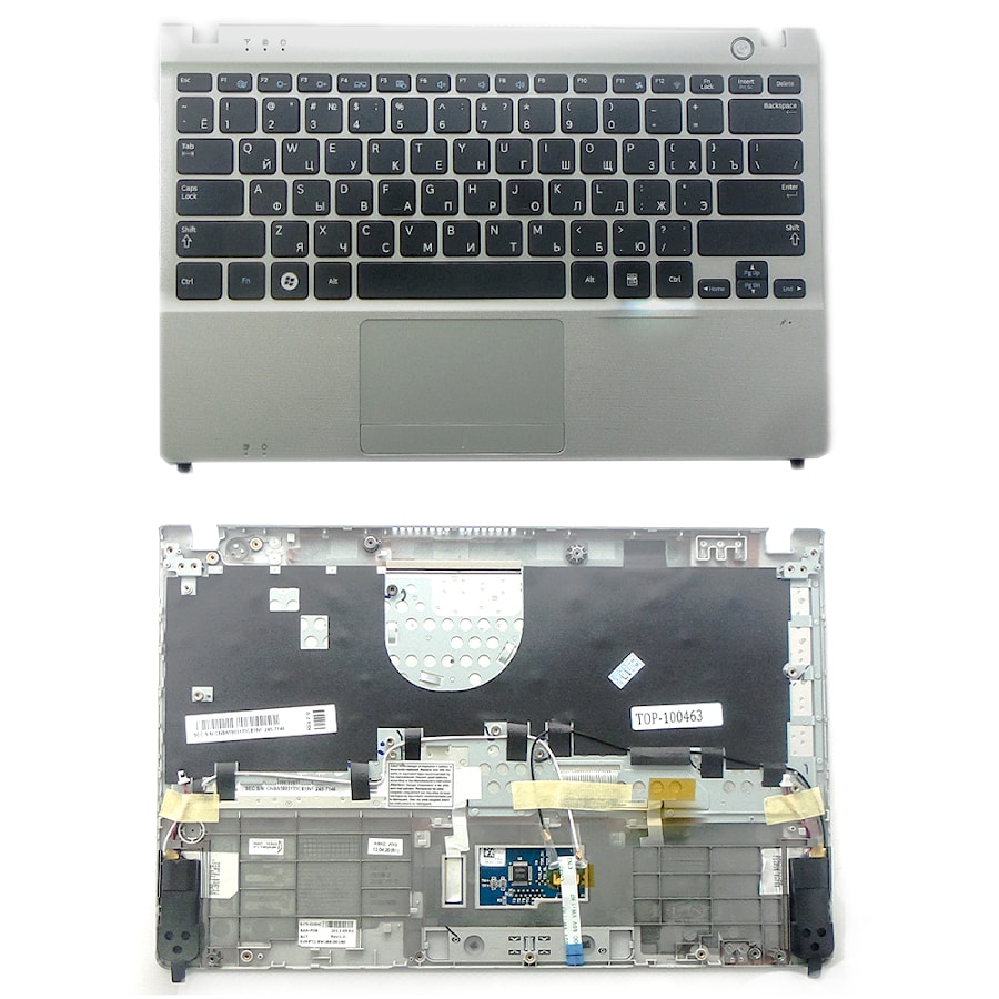 Клавиатура для ноутбука Samsung NP350U2A, NP350U2B Series. Плоский Enter. Черная, c topcase. PN: CNBA5903135, BA75-03263C.
