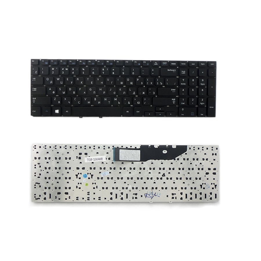 Клавиатура для ноутбука Samsung NP350E7C, NP355E7C Series. Плоский Enter. Черная, с черной рамкой. PN: V134302BS1, BA59-03303C.