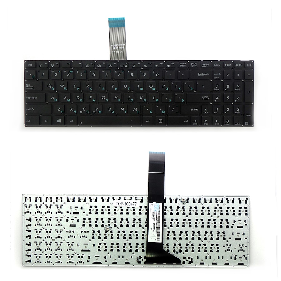 Клавиатура для ноутбука Asus X501, X501A, X501U Series. Плоский Enter. Черная, без рамки. PN: MP-11N63US-5281W, AEXJB00110.