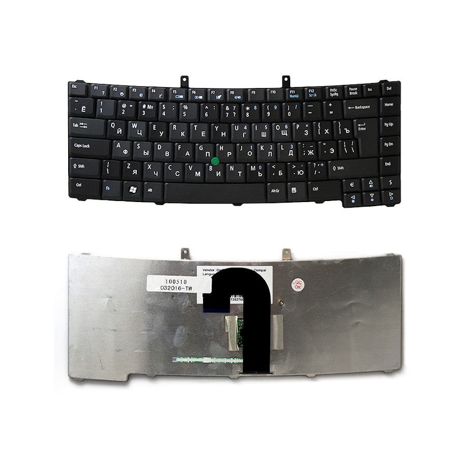 Клавиатура для ноутбука Acer Travelmate 6452, 6552, 6493, 6592, 6593 Series. Г-образный Enter. Черная, без рамки. PN: NSK-AGC0R, 9J.N8882.C0R.