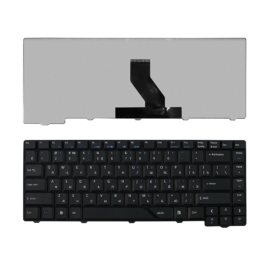 Клавиатура для ноутбука Acer Aspire 4220, 4310, 4430, 4720, eMachines E510 Series. Плоский Enter. Черная, без рамки. PN: NSK-3603, ZD1, NSK-H360R.