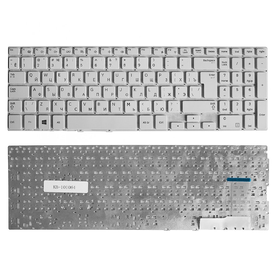 Клавиатура для ноутбука Samsung NP370R5E NP510R5E 15.6" белая