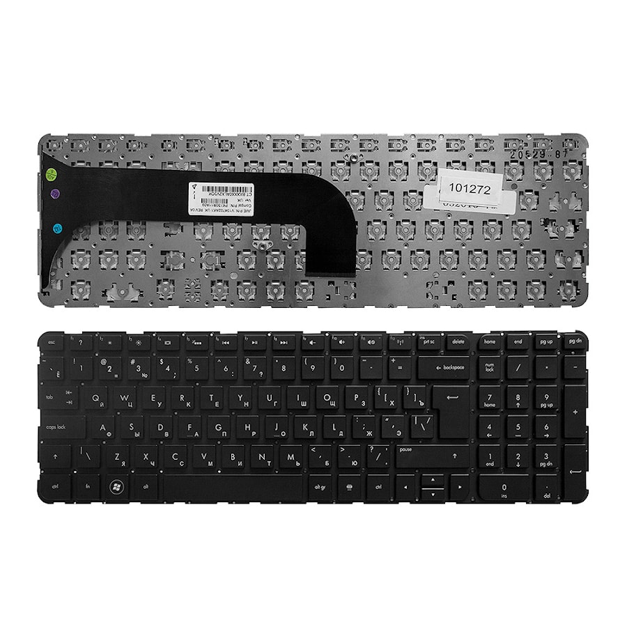 Клавиатура для ноутбука HP Pavilion M6-1000, M6-1000sr, M6-1030er, M6-1030sr Series. Г-образный Enter. Черная, без рамки. PN: PK130U92B06, 690534-001.