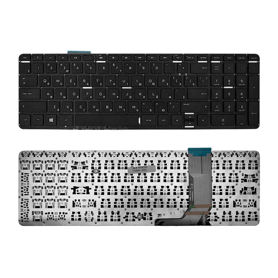 Клавиатура для ноутбука HP 15-j000, 17-j000 Series. Плоский Enter. Черная, без рамки. PN: NSK-CN4BV, 9Z.N9HBV.40R, 711505-251.