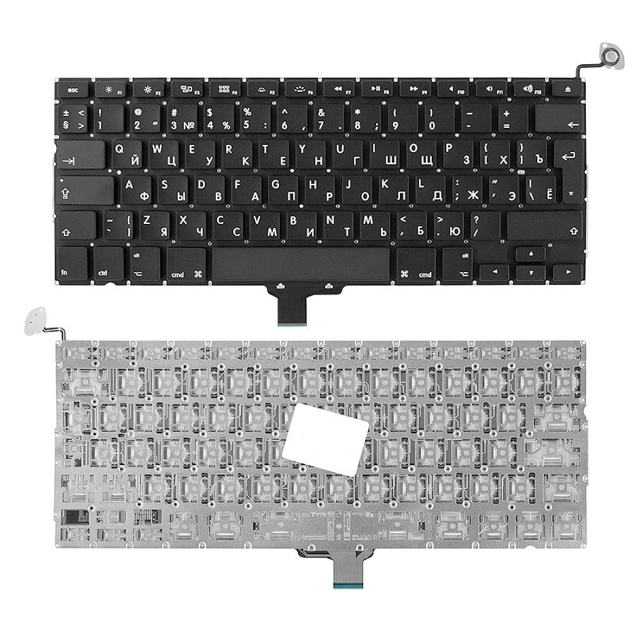 Клавиатура для ноутбука Apple Macbook Air A1304, A1237 Series. Г-образный Enter. Черная, без рамки. PN: A1304, A1237.