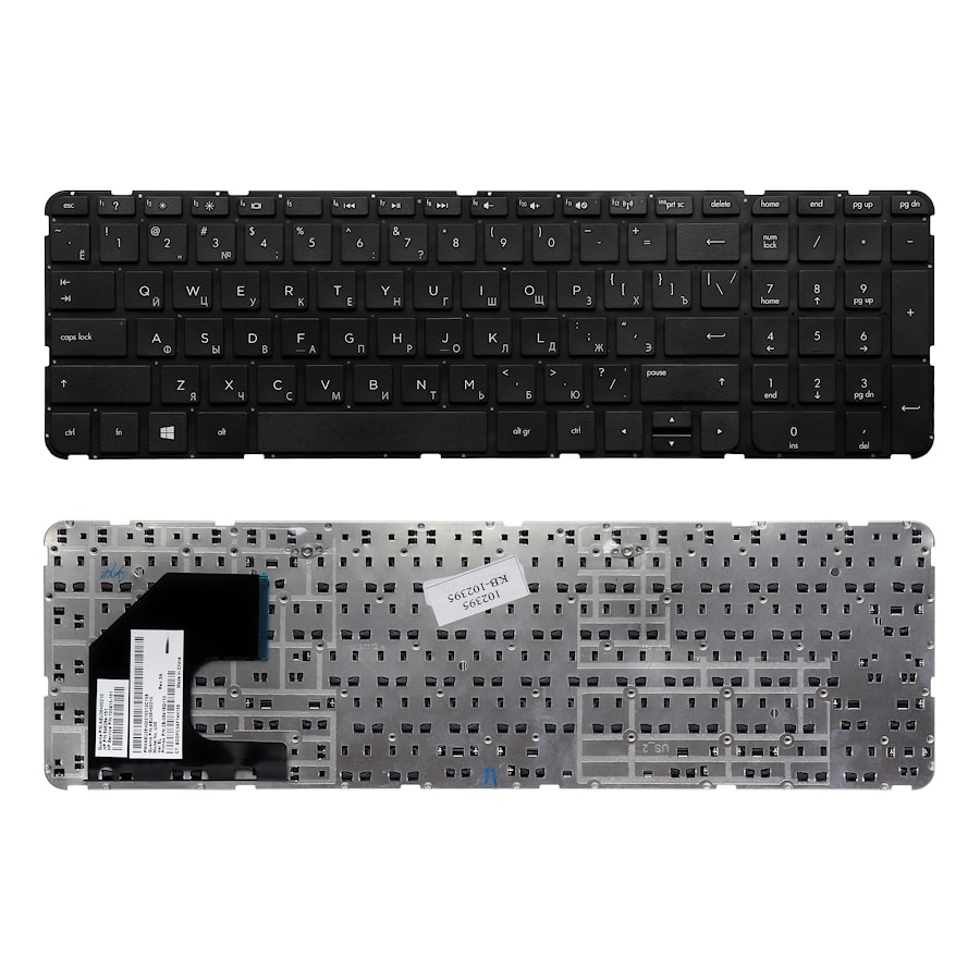 Клавиатура для ноутбука HP Pavilion Envy 15-b, Sleekbook 15, TouchSmart 15-b100 Series. Плоский Enter. Черная, без рамки. PN: 703915-251.