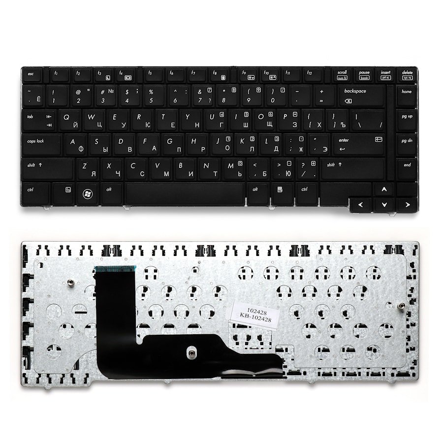 Клавиатура для ноутбука HP Probook 6455b, 6440b, 6445b, 6450b Series. Плоский Enter. Черная без рамки. PN: V103126BS1, 6037B0050122.