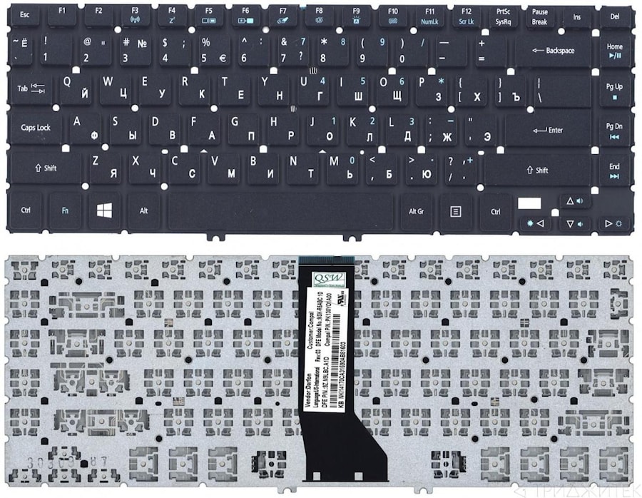 Клавиатура для ноутбука Acer Aspire R7-571, R7-572 Series. PN: 9Z.N9LBC.A1D, PK130YO1A00, NK.I1417.0CA, NSK-R5ABC.
