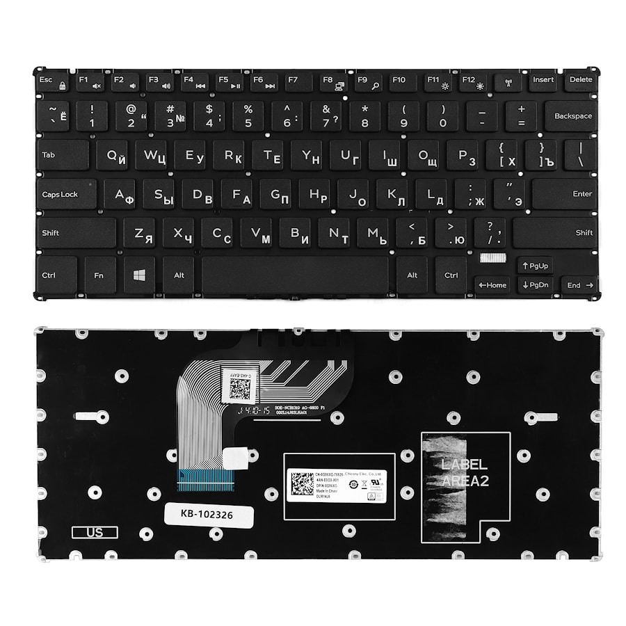 Клавиатура для ноутбука Dell Inspiron 11-3162, 3164 Series. PN: 0G96XG, 490.03P07.0D01
