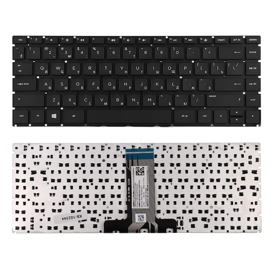 Клавиатура для ноутбука HP 14-BS, 14-BR, 14-BF, 14-BK Series. Серебристая.
