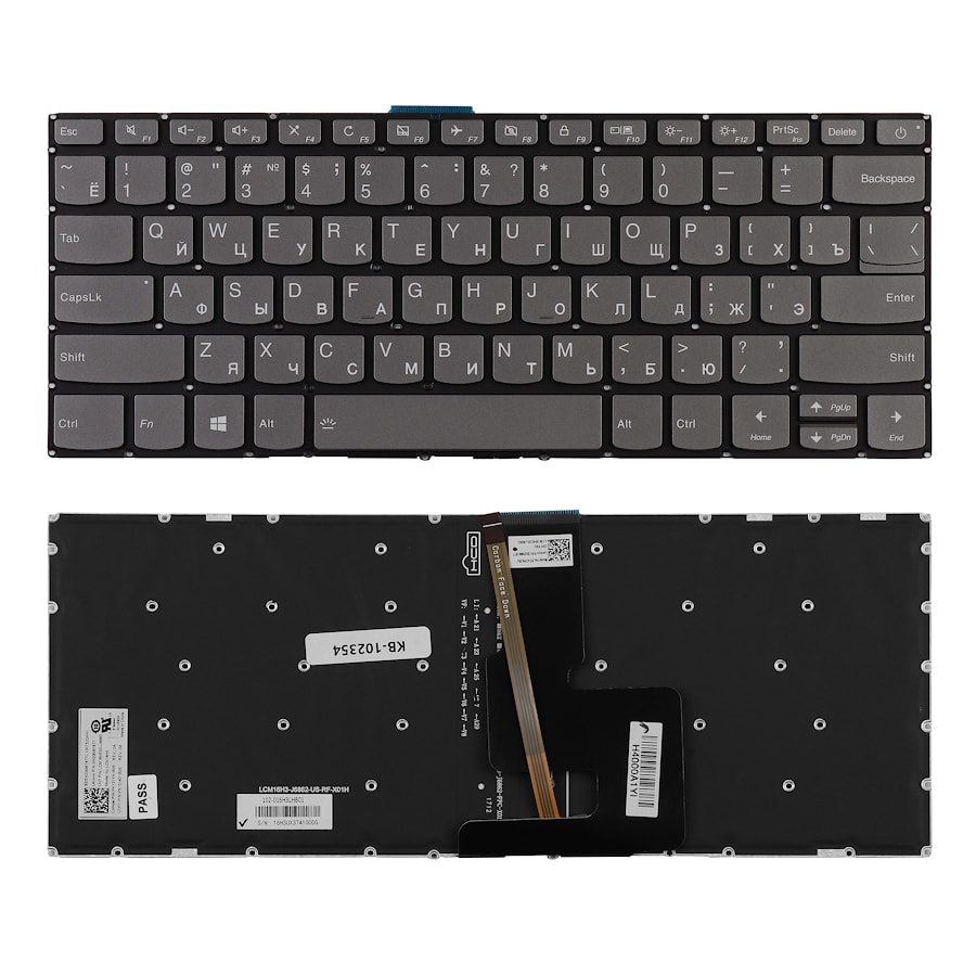 Клавиатура для ноутбука Lenovo IdeaPad 320-14ISK Series. Плоский Enter. Черная, без рамки. PN: PK131YN1B05