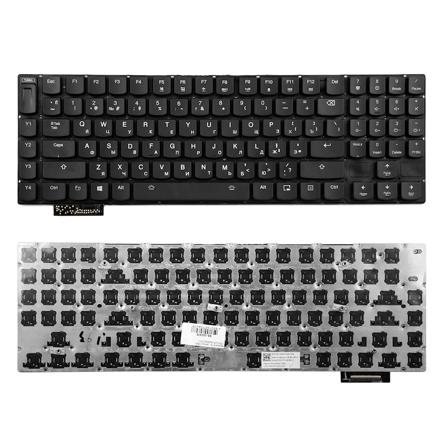 Клавиатура для ноутбука Lenovo IdeaPad Y900-17ISK Series. Плоский enter. Черная, без рамки. С подсветкой. PN: SN20K12940