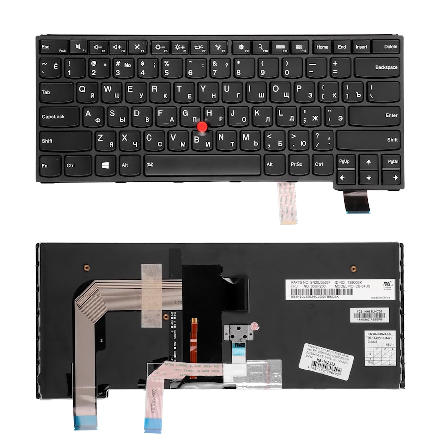 Клавиатура для ноутбука Lenovo Yoga 14 Series. PN: 00WH763, 47M004D, SN20F98414, CB-84US, MP-14A83USJ442