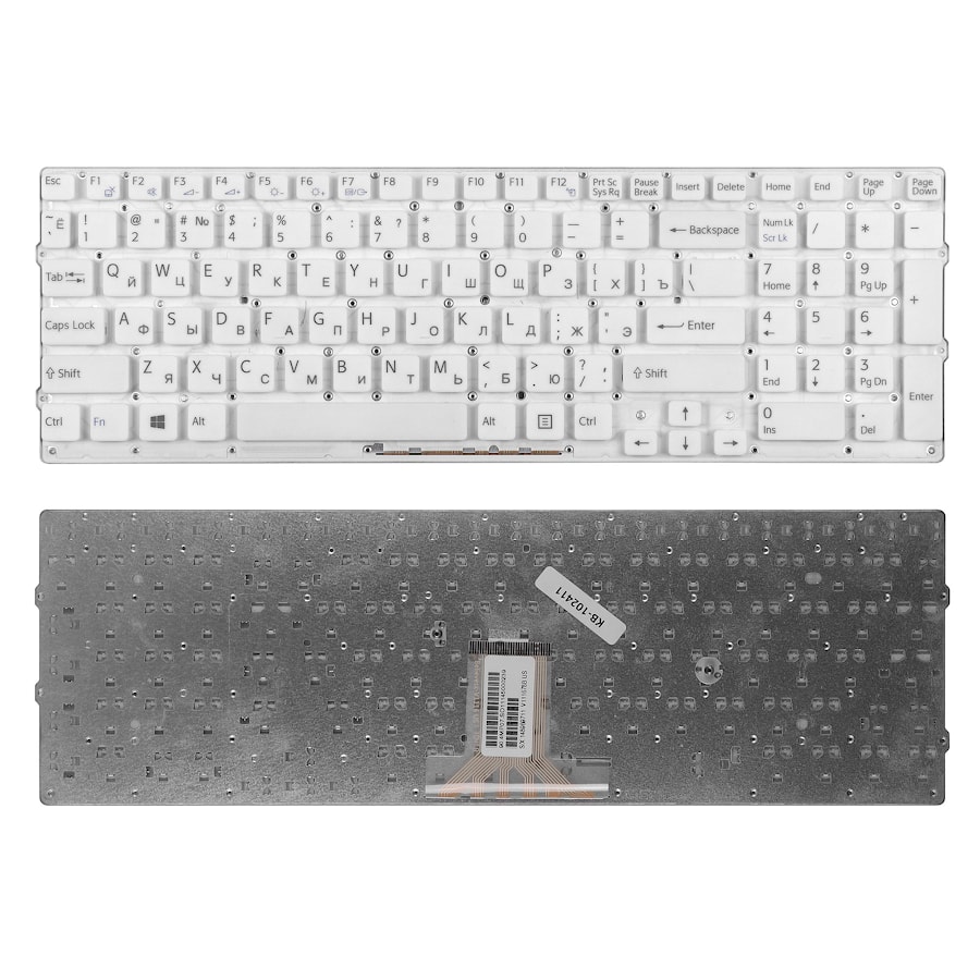 Клавиатура для ноутбука Sony VPC-EB Series. Белая. PN: 148792871, V111678A, 550102M14-203-G