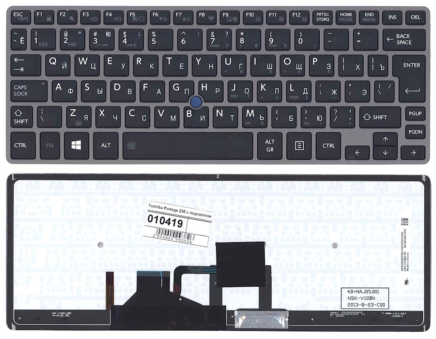 Клавиатура для ноутбука Toshiba Z40 Series. PN: G83C000EJ3US, NSK-V20BN 01