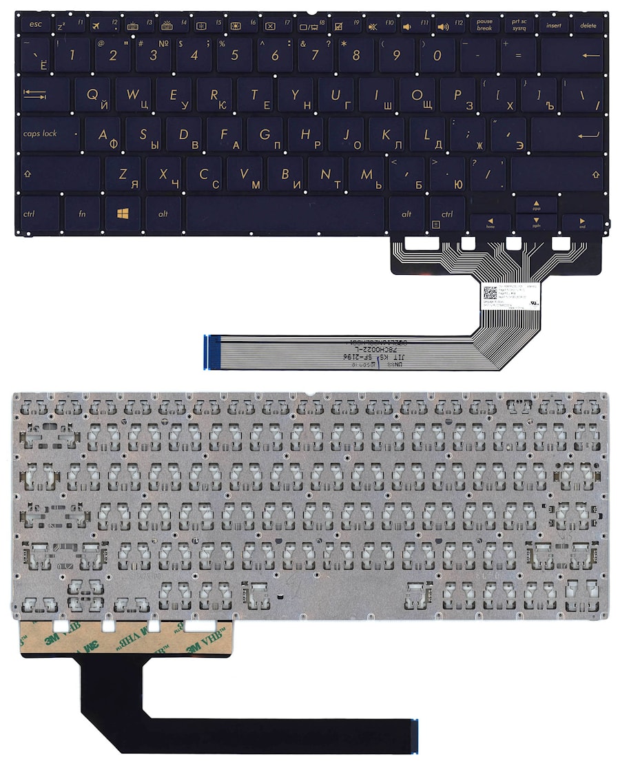 Клавиатура для ноутбука Asus UX370, UX370U, UX370UA, U370, Q325U черная, с подсветкой