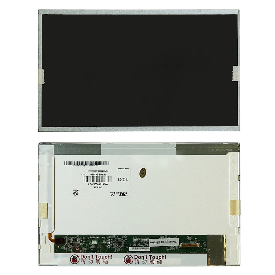 Матрица для ноутбука 11.6" 1366x768 WXGA, 40 pin LVDS, Normal, LED, TN, без крепления, глянцевая. PN: B116XW02 V.0.