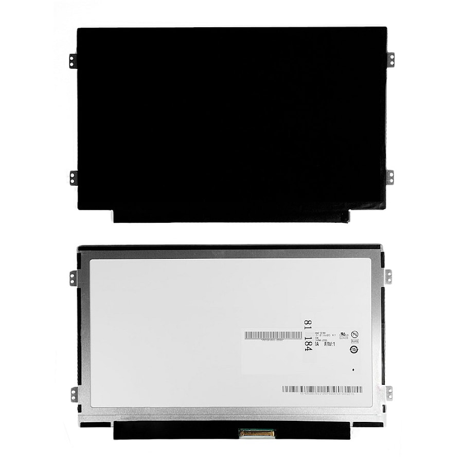 БУ матрица для ноутбука 10.1" 1024x600 WSVGA, 40 pin LVDS, Slim, LED, TN, крепления слева/справа (уши), глянцевая. PN: B101AW06 V.0.