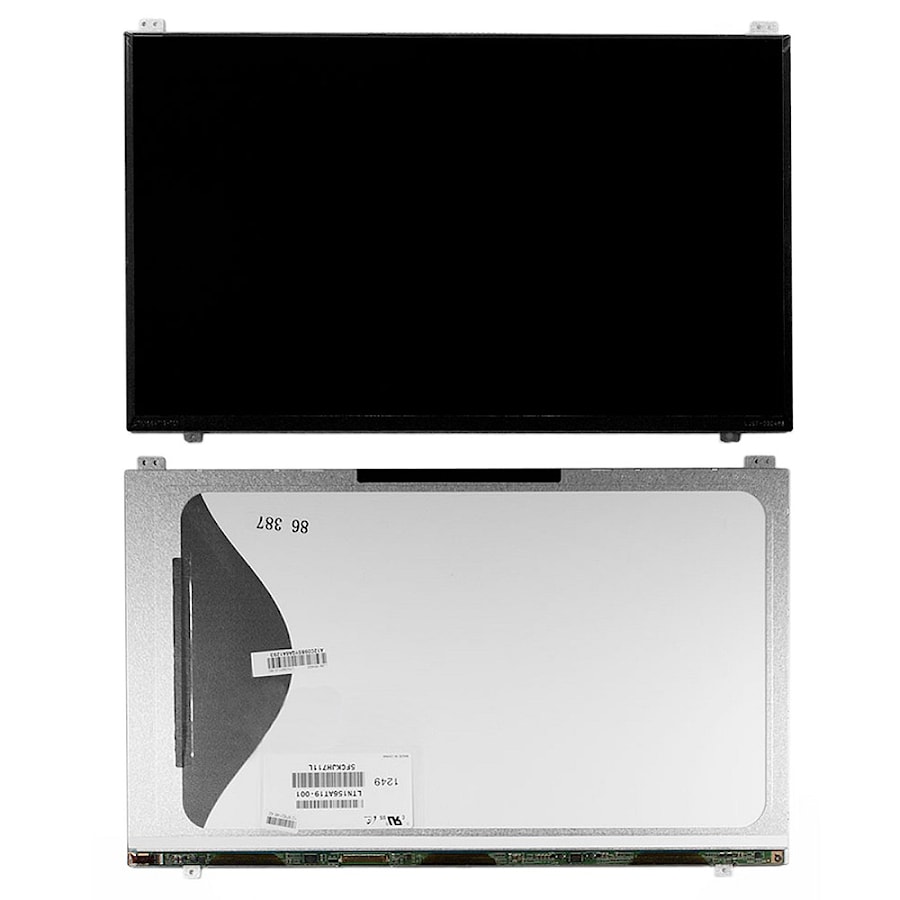 Матрица для ноутбука 15.6" 1366x768 WXGA, 40 pin LVDS, Slim, LED, TN, крепления сверху/снизу (уши), матовая. PN: LTN156AT19-001.