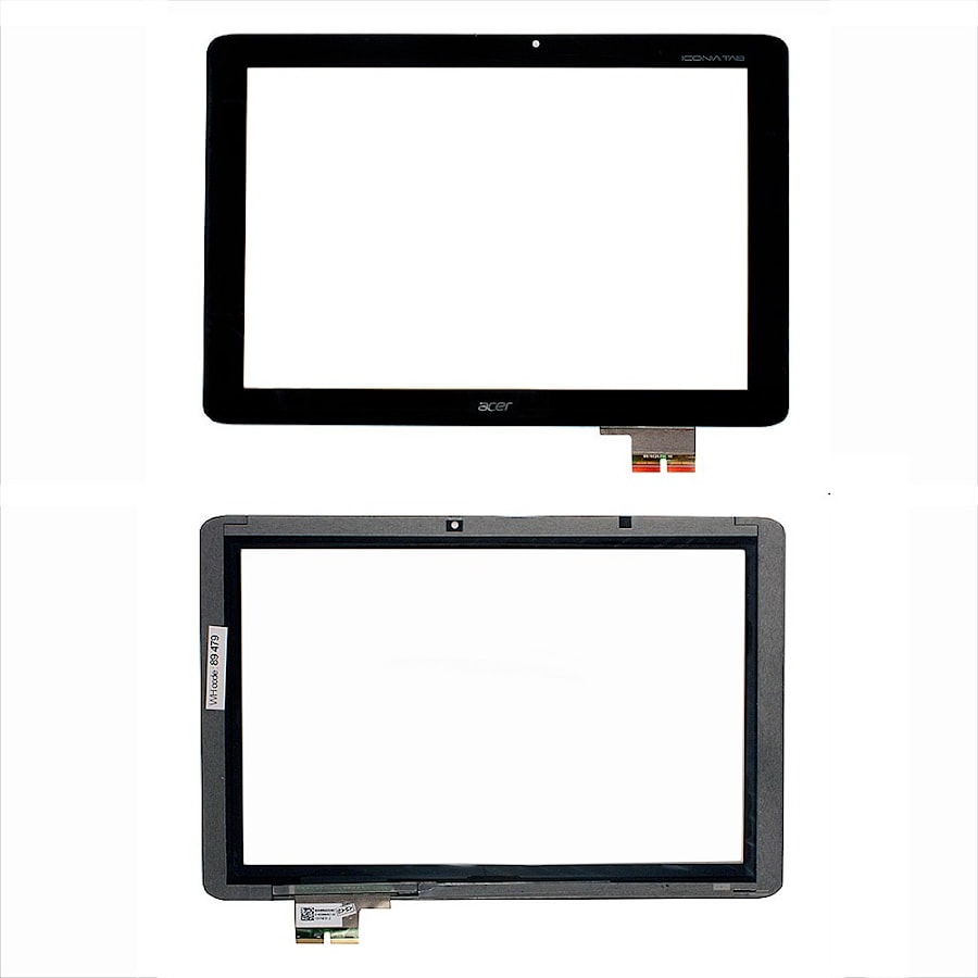 Сенсорное стекло, тачскрин для планшета Acer Iconia Tab A510, A511, A700, A701, 10.1" 1280x800. PN: 69.10I20.T02 V1, 69.10I20.F01 V0. Черный.