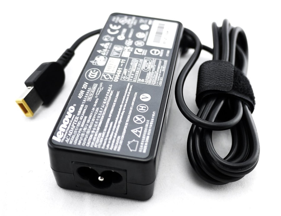 Блок питания (зарядное) Lenovo прямоугольный разъем, 45W (20V, 2.25A) без сетевого кабеля, ORG