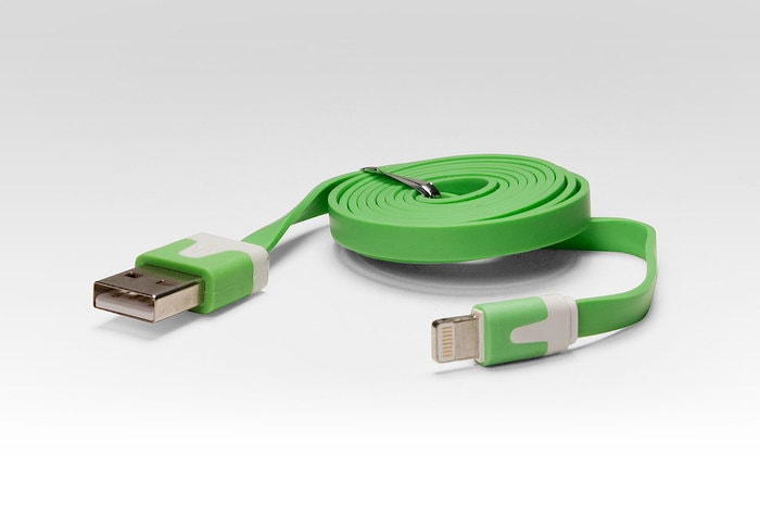 Кабель цветной Lightning для подключения к USB Apple iPhone X, iPhone 8 Plus, iPhone 7 Plus, iPhone 6 Plus, iPad, iPod. MD818ZM/A, MD819ZM/A. Зеленый.
