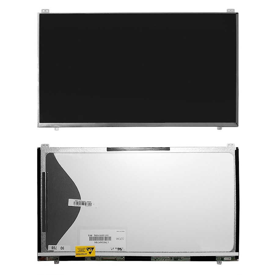 Матрица для ноутбука 15.6" 1600x900 HD+, 40 pin LVDS, Slim, LED, TN, крепления сверху/снизу (уши), матовая. PN: LTN156KT06-801.