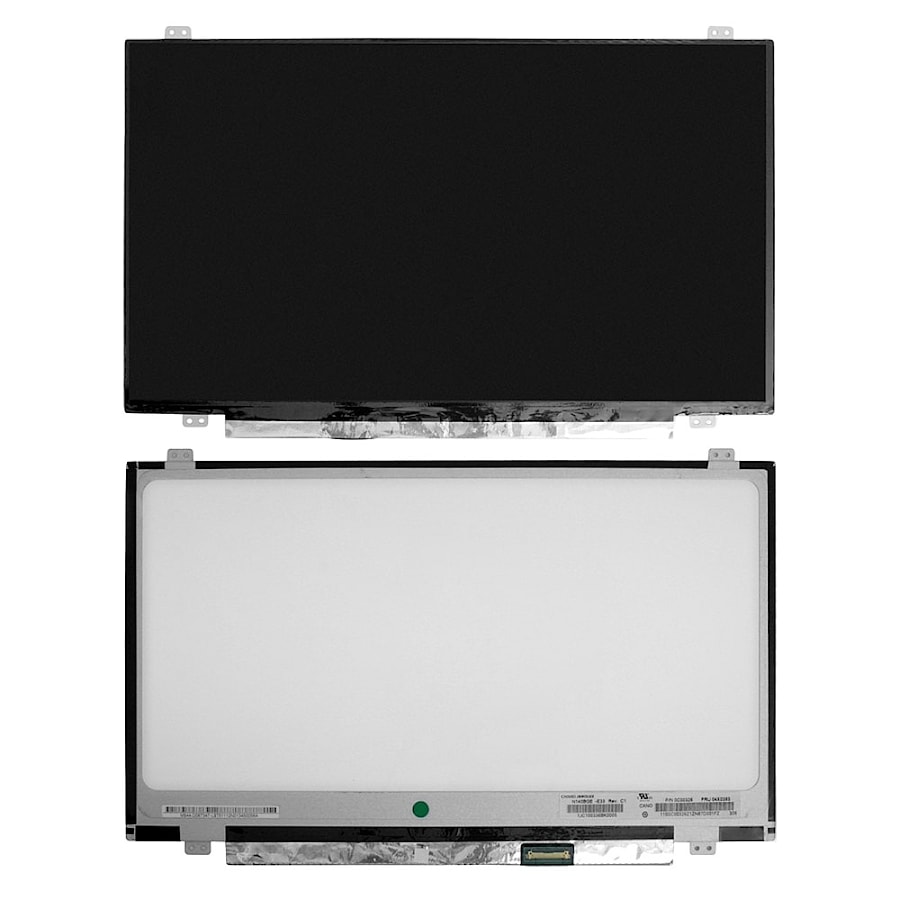 Матрица для ноутбука 14" 1366x768 WXGA, 30 pin eDP, Slim, LED, TN, крепления сверху/снизу (уши), глянцевая. PN: NT140WHM-N41.