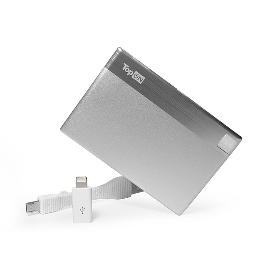 Внешний аккумулятор TopON TOP-CARD 850mAh (3Wh), Lightning, micro-USB
