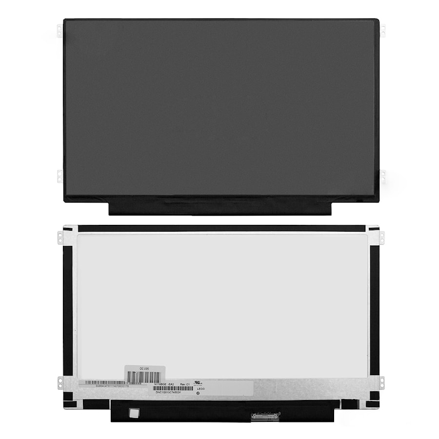 Матрица для ноутбука 11.6" 1366x768 WXGA, 30 pin eDP, Slim, LED, TN, крепления слева/справа (уши), матовая. PN: NT116WHM-N21.