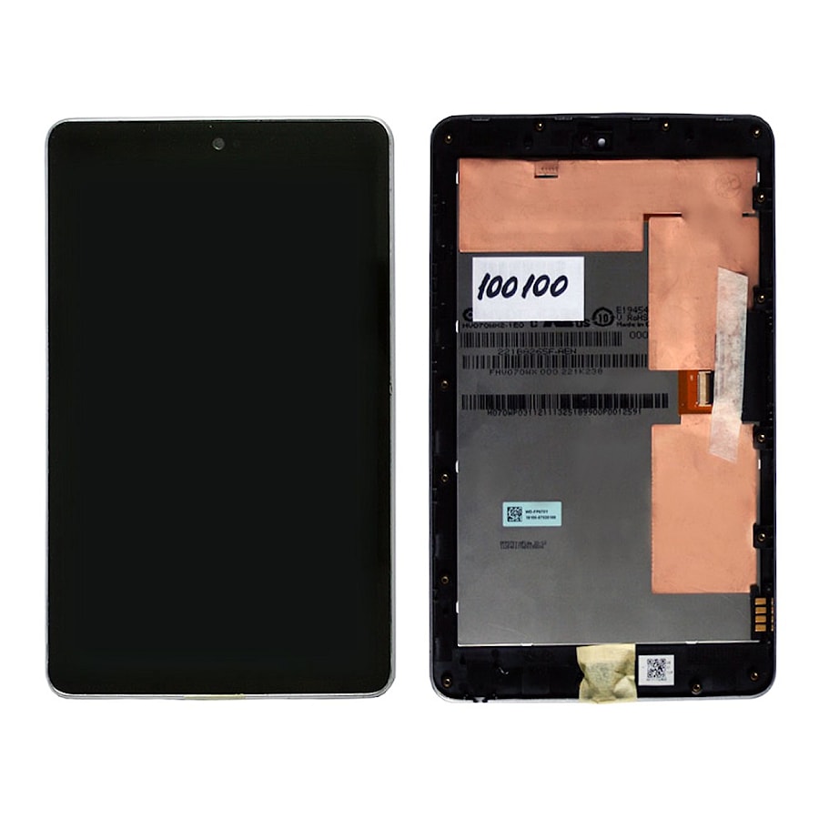 Дисплей, матрица и тачскрин для планшета 7.0" 1280х800 WXGA, 31 pin IPS, Asus Google Nexus 7. C рамкой. PN: CLAA070WP03 XG, HV070WX2 F0.3. Черный.
