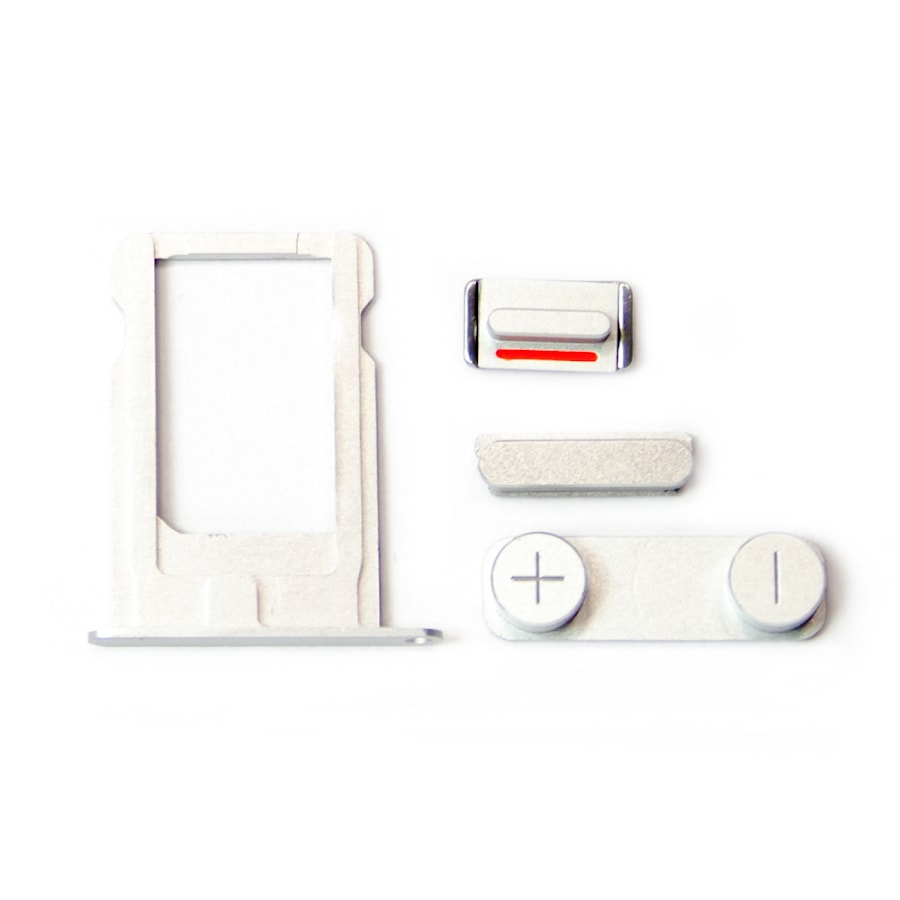 Комплект кнопок и лоток под sim-карту для iPhone 5, серый.