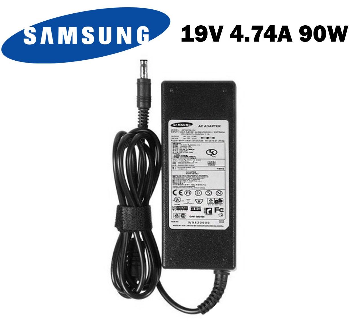 Блок питания Samsung 19V, 4.74A, 5.5x3.0мм с иглой, 90W, без сетевого кабеля, ORG  