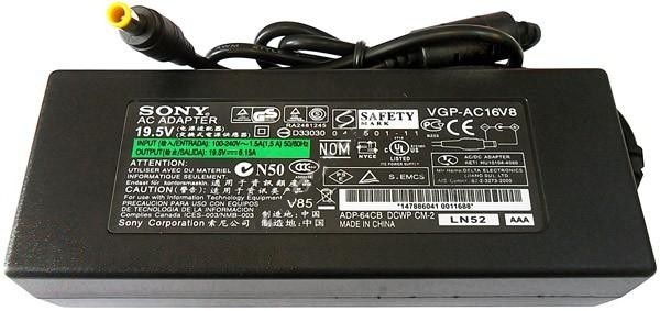 Блок питания (зарядное) Sony 6.5x4.4мм, 120W (19.5V, 6.15A) без сетевого кабеля, ORG  