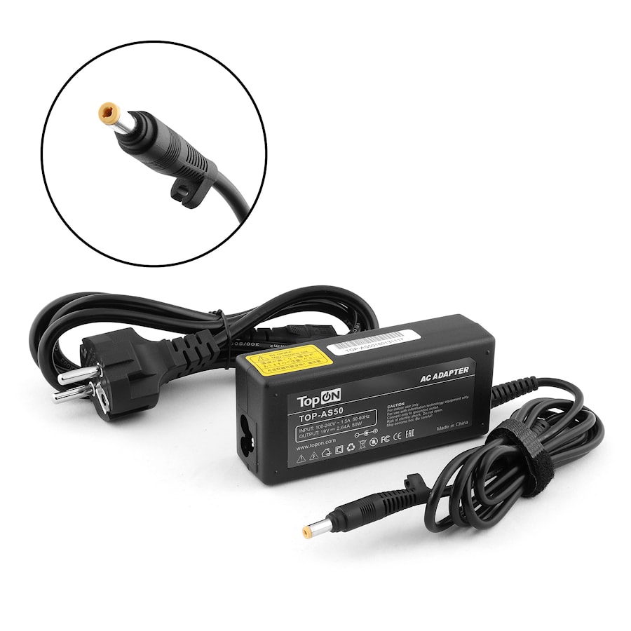 Блок питания (зарядное) для ноутбука Asus A1, A1000, F7, F74, L1, M1, S2, S3, T9, Z2 Series. 19V 2.64A (4.8x1.7mm) 50W. PN: ADP-50HH B, ADP-50MB, ADP-