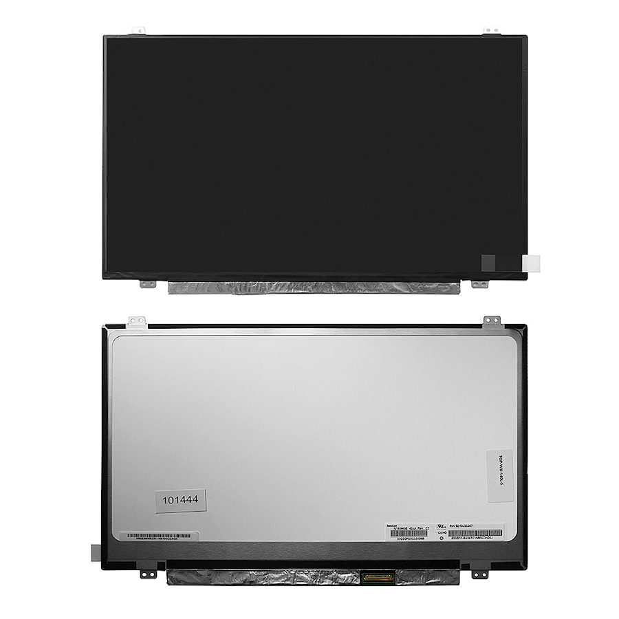 Матрица для ноутбука 14" 1920x1080 FHD, 30 pin eDP, Slim, LED, TN, крепления сверху/снизу (уши), глянцевая. PN: B140HTN01.6.