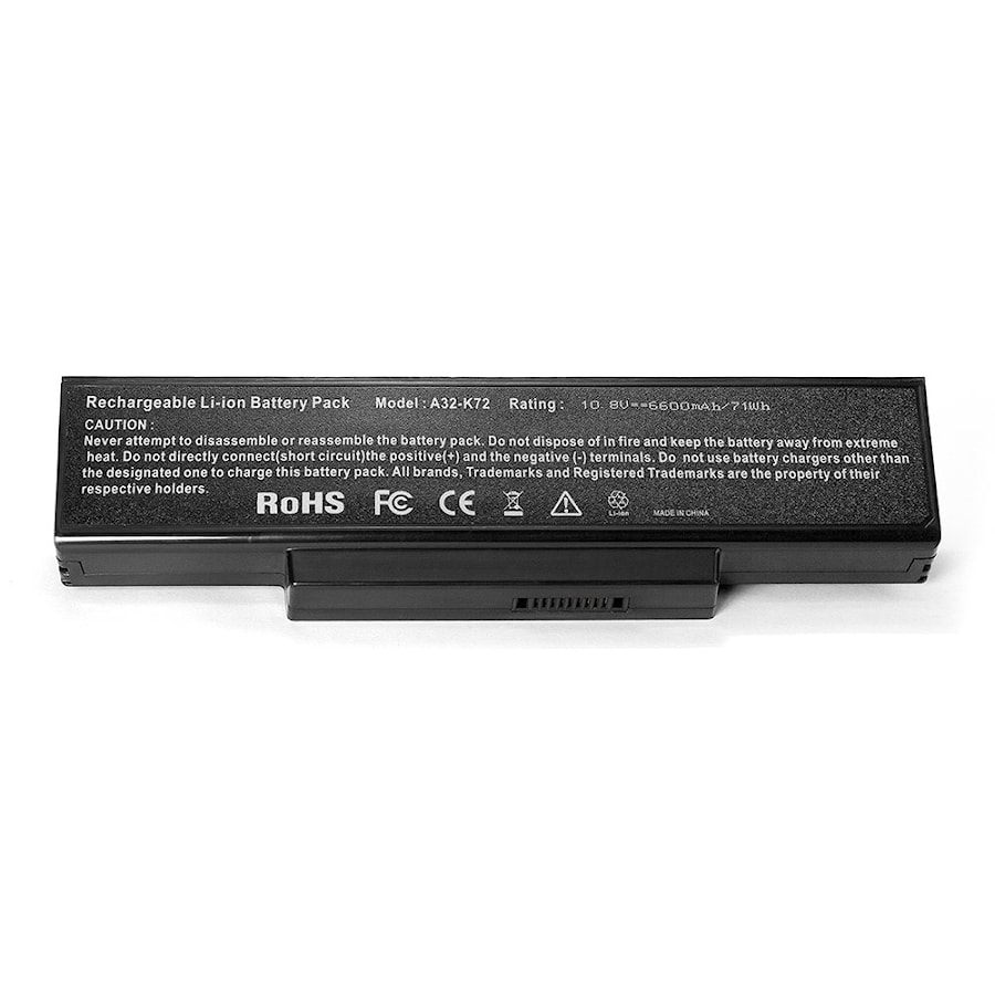 Аккумулятор для ноутбука (батарея) усиленный Asus K72, N71, N73, X72, X73, K73, F2, F3, A9 Series. 10.8V 6000mAh PN: A32-N73, 70-NX01B1000Z