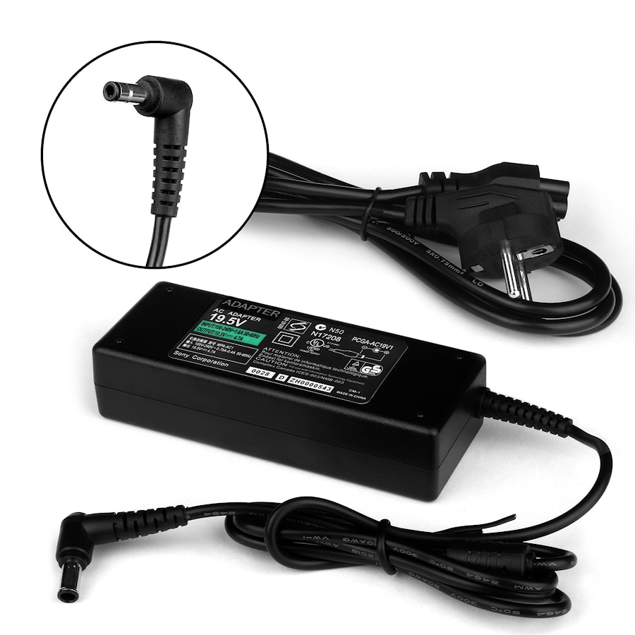 Блок питания (зарядное) для ноутбука Sony 19.5V 4.7A (6.0x4.4 mm) 90W Vaio VGN-SZ, VGN-FZ, CR, FS, FE, FJ, S3, S4, S5, Series. PN: GP-AC19V33