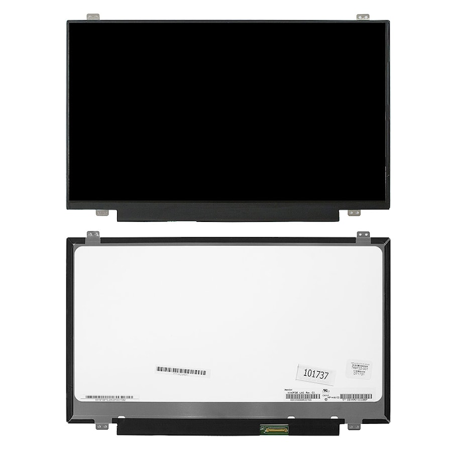 Матрица для ноутбука 14" 1600x900 HD+, 40 pin LVDS, Slim, LED, TN, крепления сверху/снизу (уши), матовая. PN: N140FGE-LA2 Rev.C2.