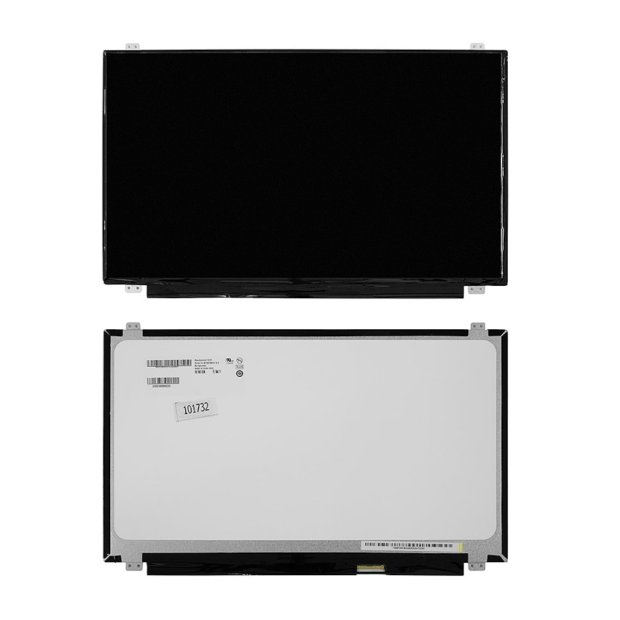 Матрица для ноутбука 15.6" 1920x1080 FHD, 40 pin LVDS, Slim, LED, TN, крепления сверху/снизу (уши), глянцевая. PN: B156WH03 V.0.