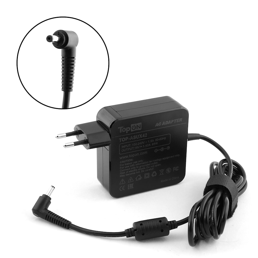 Блок питания (зарядное) для ультрабука Asus 19V 3.42A (4.0x1.35 mm) 65W. Zenbook UX42, UX52, UX305, VivoBook X556, Taichi 31 Series. PN: ADP-65DW, PA-