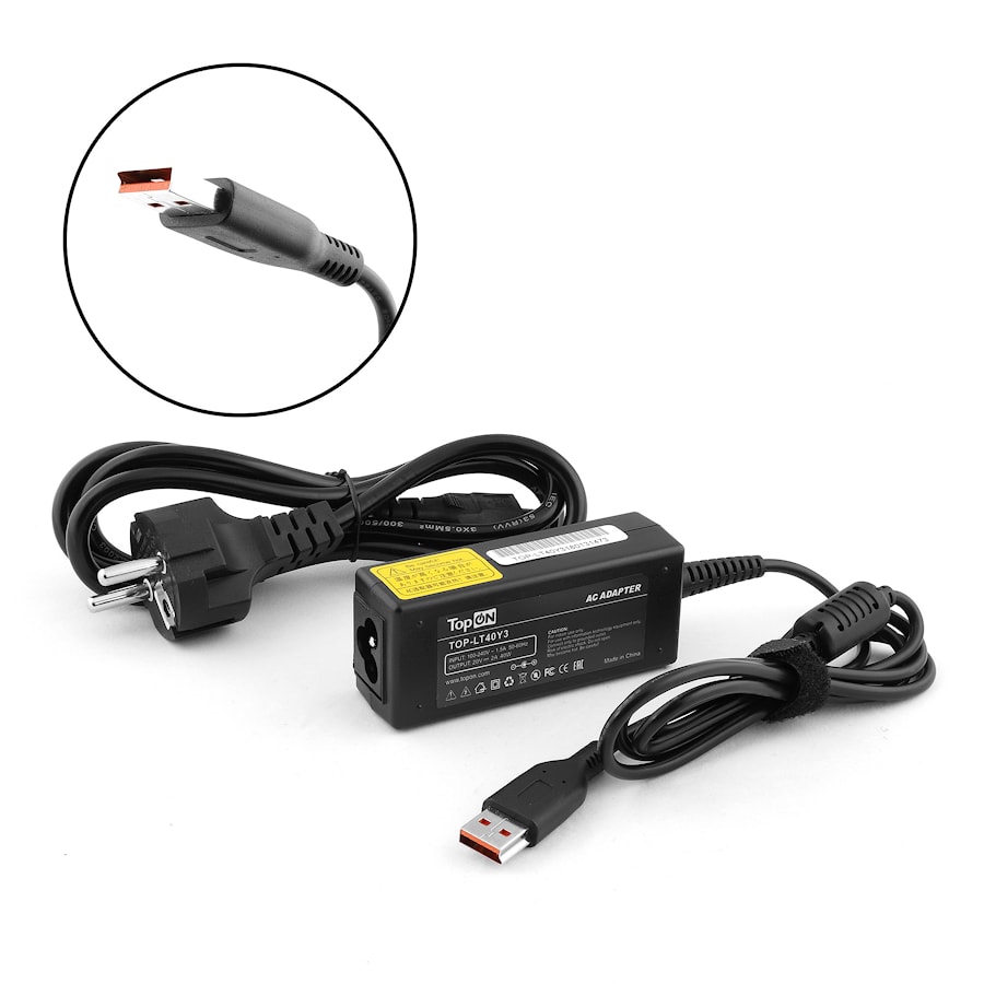 Блок питания (зарядное) для ноутбука Lenovo 20V 2A (Power USB) 40W. Yoga 3 Pro, IdeaPad Miix 2, Miix 700 Series. PN: ADL40WCA, ADL40WCB, ADL40WCC.