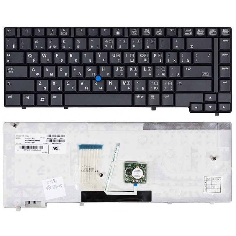 Клавиатура для ноутбука HP Compaq 6910, 6910p, NC6400 черная, с джойстиком