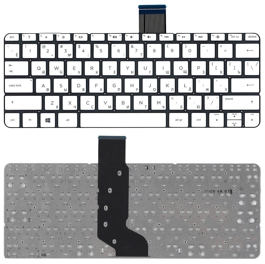 Клавиатура для ноутбука HP Stream X360 11-P010NR, 11-P015wm, 11-p025cl, 11-P091nr белая, без рамки