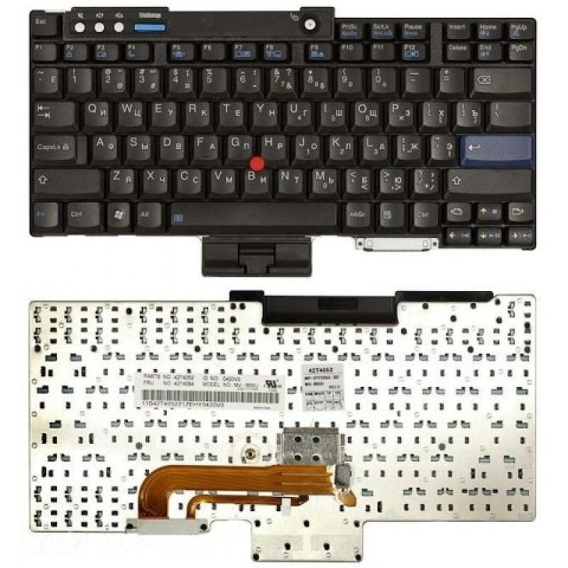 Клавиатура для ноутбука Lenovo IBM ThinkPad T60, T61, R60, R61, Z60T, Z61T, Z60M, Z61M, R400, R500, T500, W500, W700, W700ds черная, с подсветкой, с п