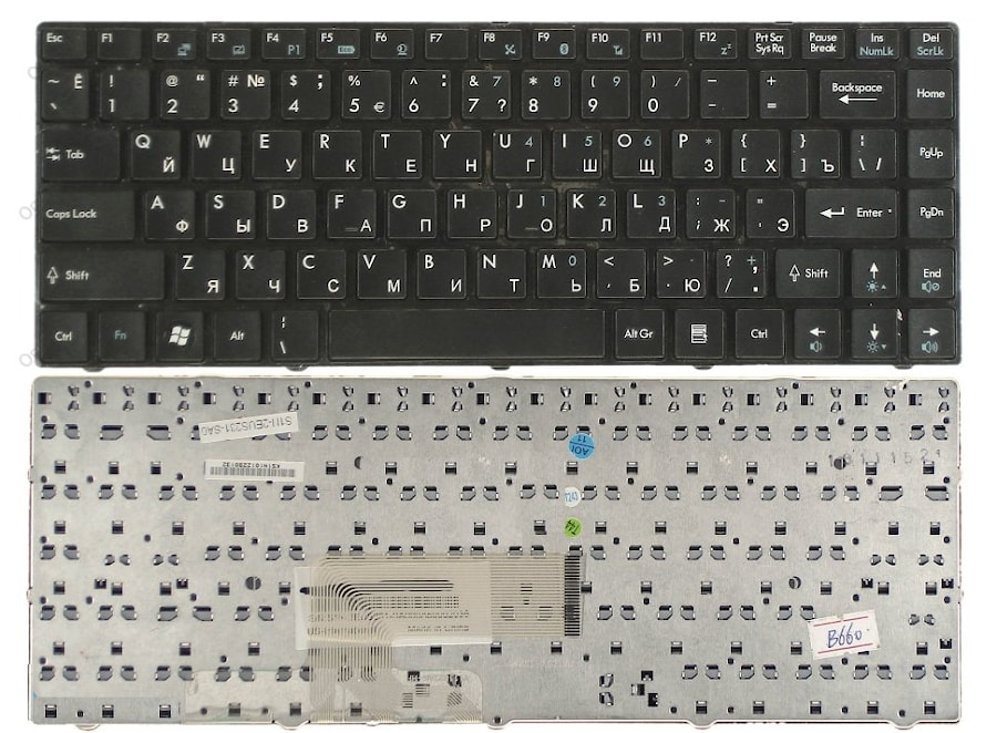 Клавиатура для ноутбука MSI CX480, X350, X360, X370, X42,0 X460, X460DX черная, с рамкой