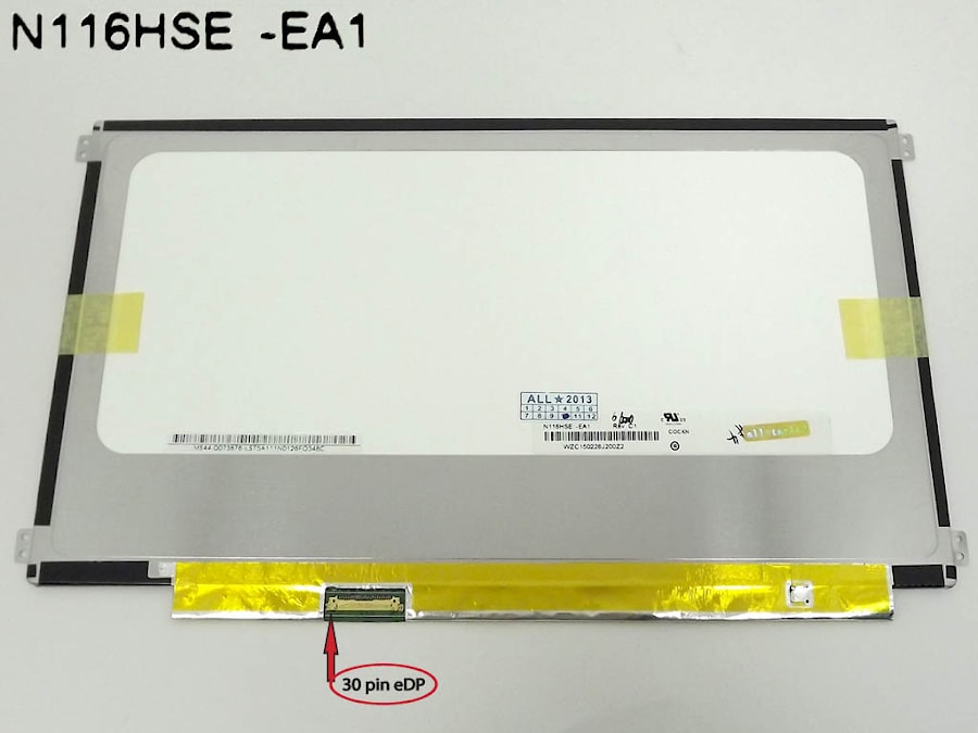 Матрица для ноутбука 11.6", 1920x1080, LED, 30 pins, SLIM, уши по бокам, Матовая, P/N: N116HSE-EA1 для Asus UX21A