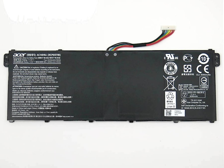 Аккумулятор для Acer Aspire V3-111, E3-111, E3-112, ES1-511, (AC14B18J), 36.7Wh, 3246mAh, 11.31V