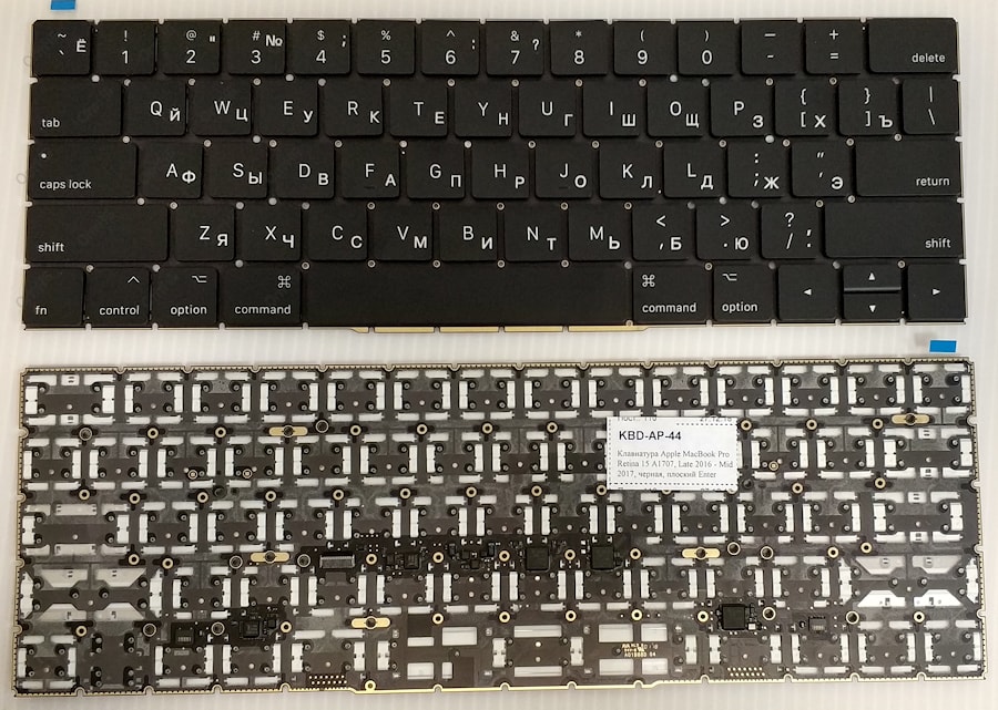 Клавиатура для ноутбука Apple MacBook A1706, A1707, Late 2016 - Mid 2017, черная, плоский Enter