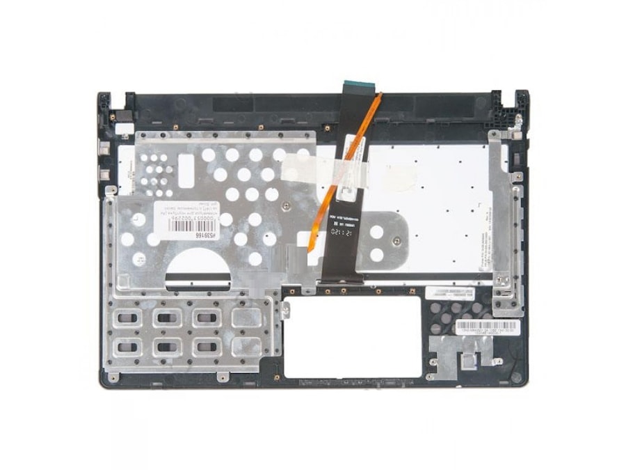 Клавиатура для ноутбука Asus U47 черная, с подсветкой, верхняя панель в сборе (серебряная)